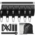 Barra de Treino com Kit de Faixas de Resistência – Bastão de Pilates e Yoga com Corda de Puxar, Expansor de Exercícios e Equipamento de Academia para Musculação em Casa.