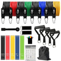 Barra de Treino com Kit de Faixas de Resistência – Bastão de Pilates e Yoga com Corda de Puxar, Expansor de Exercícios e Equipamento de Academia para Musculação em Casa.