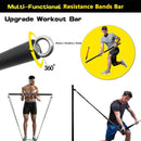 Barra de Treino com Kit de Faixas de Resistência – Bastão de Pilates e Yoga com Corda de Puxar, Expansor de Exercícios e Equipamento de Academia para Musculação em Casa.
