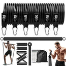 Barra de Treino com Kit de Faixas de Resistência – Bastão de Pilates e Yoga com Corda de Puxar, Expansor de Exercícios e Equipamento de Academia para Musculação em Casa.