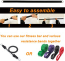 Barra de Treino com Kit de Faixas de Resistência – Bastão de Pilates e Yoga com Corda de Puxar, Expansor de Exercícios e Equipamento de Academia para Musculação em Casa.