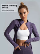 Jaqueta Esportiva Feminina Slim Fit com Gola Alta