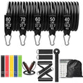 Barra de Treino com Kit de Faixas de Resistência – Bastão de Pilates e Yoga com Corda de Puxar, Expansor de Exercícios e Equipamento de Academia para Musculação em Casa.