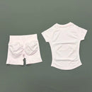 Conjunto Fitness Manga Curta e Short Seamless (2 Peças)