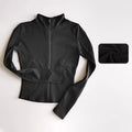 Blusa Esportiva Feminina para Atividades ao Ar Livre: Jaqueta Slim de Manga Longa para Yoga