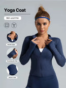 Jaqueta Esportiva Feminina Slim Fit com Gola Alta