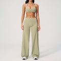 Conjunto Fitness Feminino: Agasalho de Academia Respirável – Top Esportivo e Calça Flare (Bailarina)