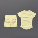 Conjunto Fitness Manga Curta e Short Seamless (2 Peças)