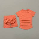 Conjunto Fitness Manga Curta e Short Seamless (2 Peças)