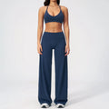 Conjunto Fitness Feminino: Agasalho de Academia Respirável – Top Esportivo e Calça Flare (Bailarina)