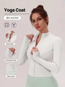 Jaqueta Esportiva Feminina Slim Fit com Gola Alta
