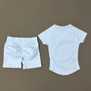 Conjunto Fitness Manga Curta e Short Seamless (2 Peças)