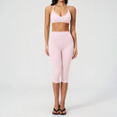 Conjunto Fitness Feminino: Agasalho de Academia Respirável – Top Esportivo e Calça Flare (Bailarina)