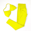 Conjunto de Yoga Feminino de 2 Peças VEQKING: Leggings de Academia Empina Bumbum (Hip Lift) Sem Costura e Top com Tiras Trançadas (Strappy), Costas Abertas, Frente Única (Halter) e Efeito Push Up