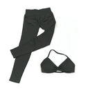 Conjunto de Yoga Feminino de 2 Peças VEQKING: Leggings de Academia Empina Bumbum (Hip Lift) Sem Costura e Top com Tiras Trançadas (Strappy), Costas Abertas, Frente Única (Halter) e Efeito Push Up