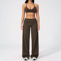Conjunto Fitness Feminino: Agasalho de Academia Respirável – Top Esportivo e Calça Flare (Bailarina)