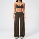 Conjunto Fitness Feminino: Agasalho de Academia Respirável – Top Esportivo e Calça Flare (Bailarina)