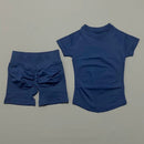 Conjunto Fitness Manga Curta e Short Seamless (2 Peças)
