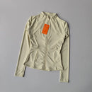 Blusa Esportiva Feminina para Atividades ao Ar Livre: Jaqueta Slim de Manga Longa para Yoga