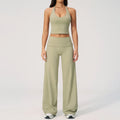 Conjunto Fitness Feminino: Agasalho de Academia Respirável – Top Esportivo e Calça Flare (Bailarina)