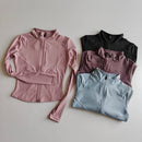 Blusa Esportiva Feminina para Atividades ao Ar Livre: Jaqueta Slim de Manga Longa para Yoga