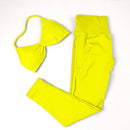 Conjunto de Yoga Feminino de 2 Peças VEQKING: Leggings de Academia Empina Bumbum (Hip Lift) Sem Costura e Top com Tiras Trançadas (Strappy), Costas Abertas, Frente Única (Halter) e Efeito Push Up