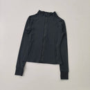 Blusa Esportiva Feminina para Atividades ao Ar Livre: Jaqueta Slim de Manga Longa para Yoga