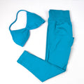 Conjunto de Yoga Feminino de 2 Peças VEQKING: Leggings de Academia Empina Bumbum (Hip Lift) Sem Costura e Top com Tiras Trançadas (Strappy), Costas Abertas, Frente Única (Halter) e Efeito Push Up