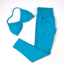 Conjunto de Yoga Feminino de 2 Peças VEQKING: Leggings de Academia Empina Bumbum (Hip Lift) Sem Costura e Top com Tiras Trançadas (Strappy), Costas Abertas, Frente Única (Halter) e Efeito Push Up