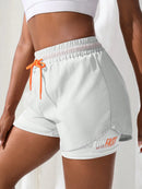 Shorts de Yoga Feminino de Cós Alto com Controle de Proximidade Elástico: Shorts de Corrida, Calça Dois em Um (Falso Duas Peças)