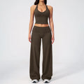Conjunto Fitness Feminino: Agasalho de Academia Respirável – Top Esportivo e Calça Flare (Bailarina)