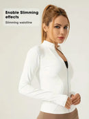 Jaqueta Esportiva Feminina Slim Fit com Gola Alta