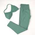 Conjunto de Yoga Feminino de 2 Peças VEQKING: Leggings de Academia Empina Bumbum (Hip Lift) Sem Costura e Top com Tiras Trançadas (Strappy), Costas Abertas, Frente Única (Halter) e Efeito Push Up