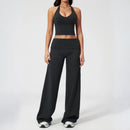 Conjunto Fitness Feminino: Agasalho de Academia Respirável – Top Esportivo e Calça Flare (Bailarina)