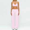Conjunto Fitness Feminino: Agasalho de Academia Respirável – Top Esportivo e Calça Flare (Bailarina)